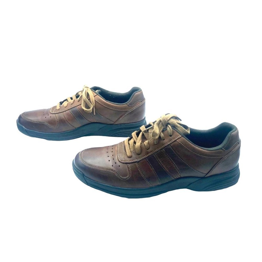 Rockport‎ AdiPRENE by Adidas Collab Men Sz 10.5 Oxford Leather Brown Lace Shoes